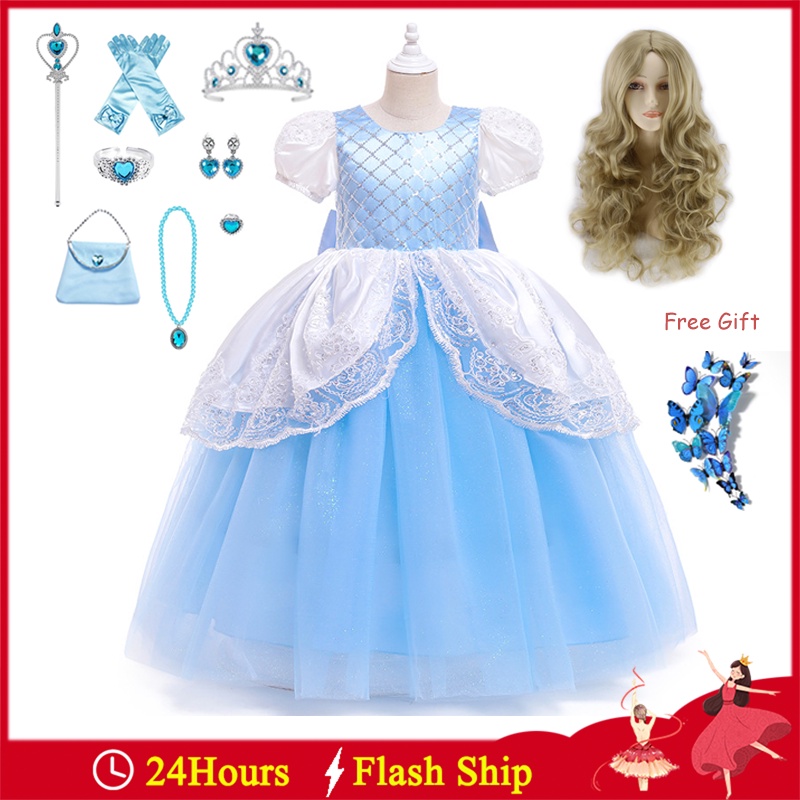 Cenicienta Vestido De Navidad Para Niños Niña Princesa Lentejuelas Malla  Con Peluca Mangas Corona Varita Conjunto Completo Halloween Carnaval Fiesta  Trajes | Shopee Colombia