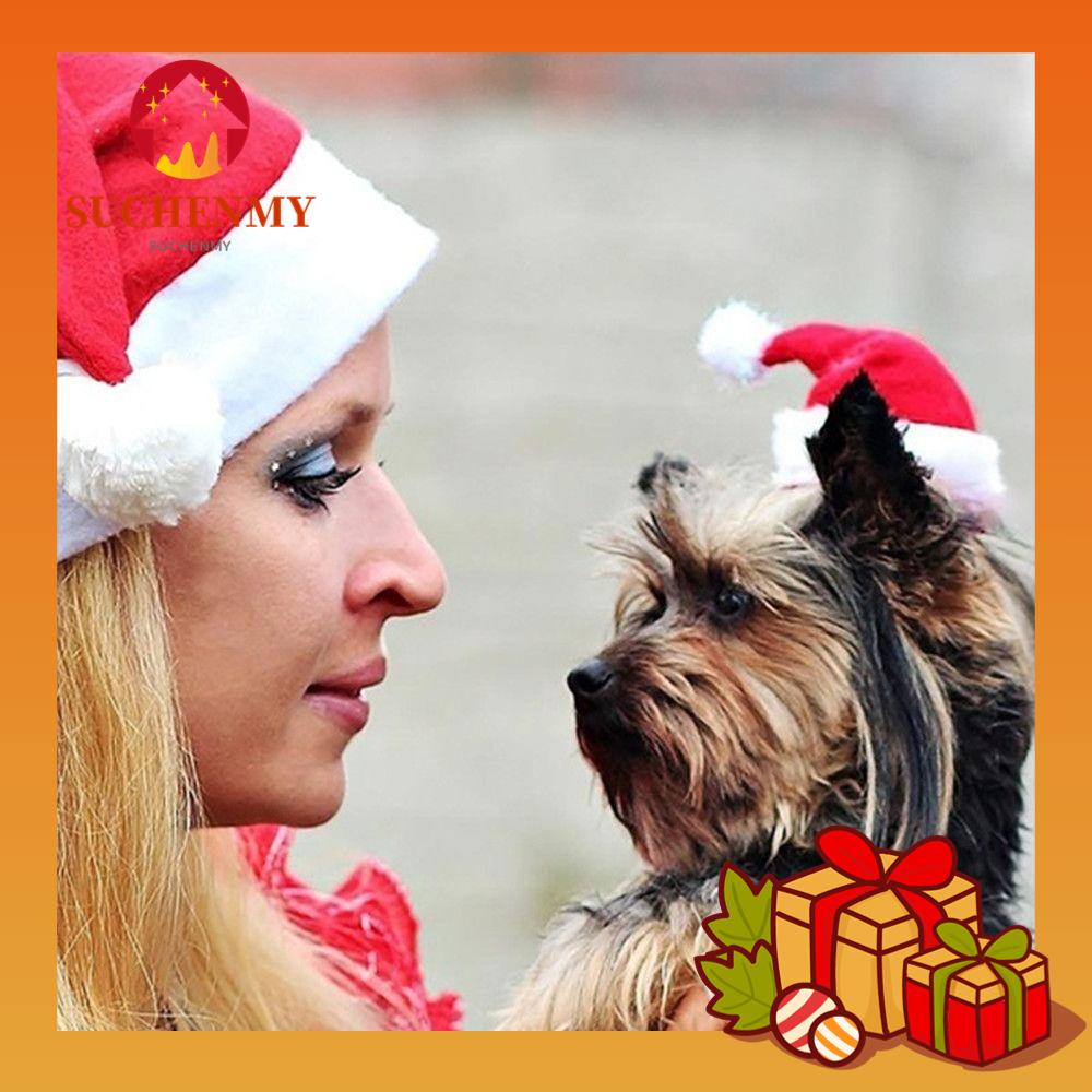 Image of SUCHENMY-Gorro De Navidad Para Mascotas , Accesorio Para La Cabeza , Papá Noel Ajustable #0