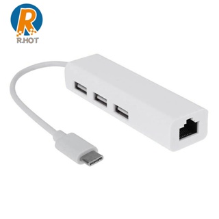 Image of USB-C 3.1 Tipo A RJ45 Ethernet Lan Adaptador Hub Cable Para Macbook PC