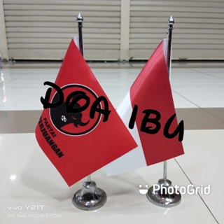 Image of Poste stenlis de mesa + bandera PDI-P + Indonesian