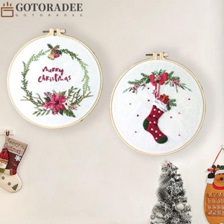 Image of GOTORADEE Conjunto De Bordado De Navidad Decoración De Pared Kits De Costura Patrón Punto De Cruz