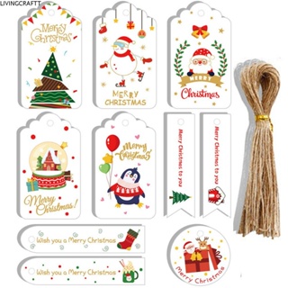 Image of LIVINGCRAFTT 50PCS Etiqueta De Navidad DIY Árbol Papel Kraft Decoración Suministros De Envoltura Etiquetas