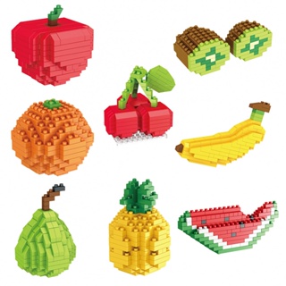 Image of Bloques De Construcción De Frutas Para Jugar Mini Lego Juguetes Educativos Para Niños Regalo Para Mejorar La Capacidad Práctica