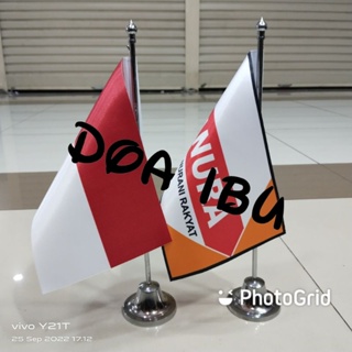 Image of Poste de mesa stenlis + HANURA + bandera de fiesta de INDONESIA