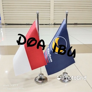 Image of Poste stenlis de mesa + NASDEM + bandera de la fiesta de INDONESIA