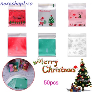 Image of NEXTSHOP Bolsas De Caramelo De Navidad Suministros De Fiesta Regalos Para Niños Santa Claus Embalaje De Plástico Muñeco De Nieve