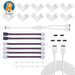 Image of Kit De Conector De Luz LED , RGB De 10 Mm Incluye 10 Conectores En Forma De L , Cable De Extensión De Tira De 2 M