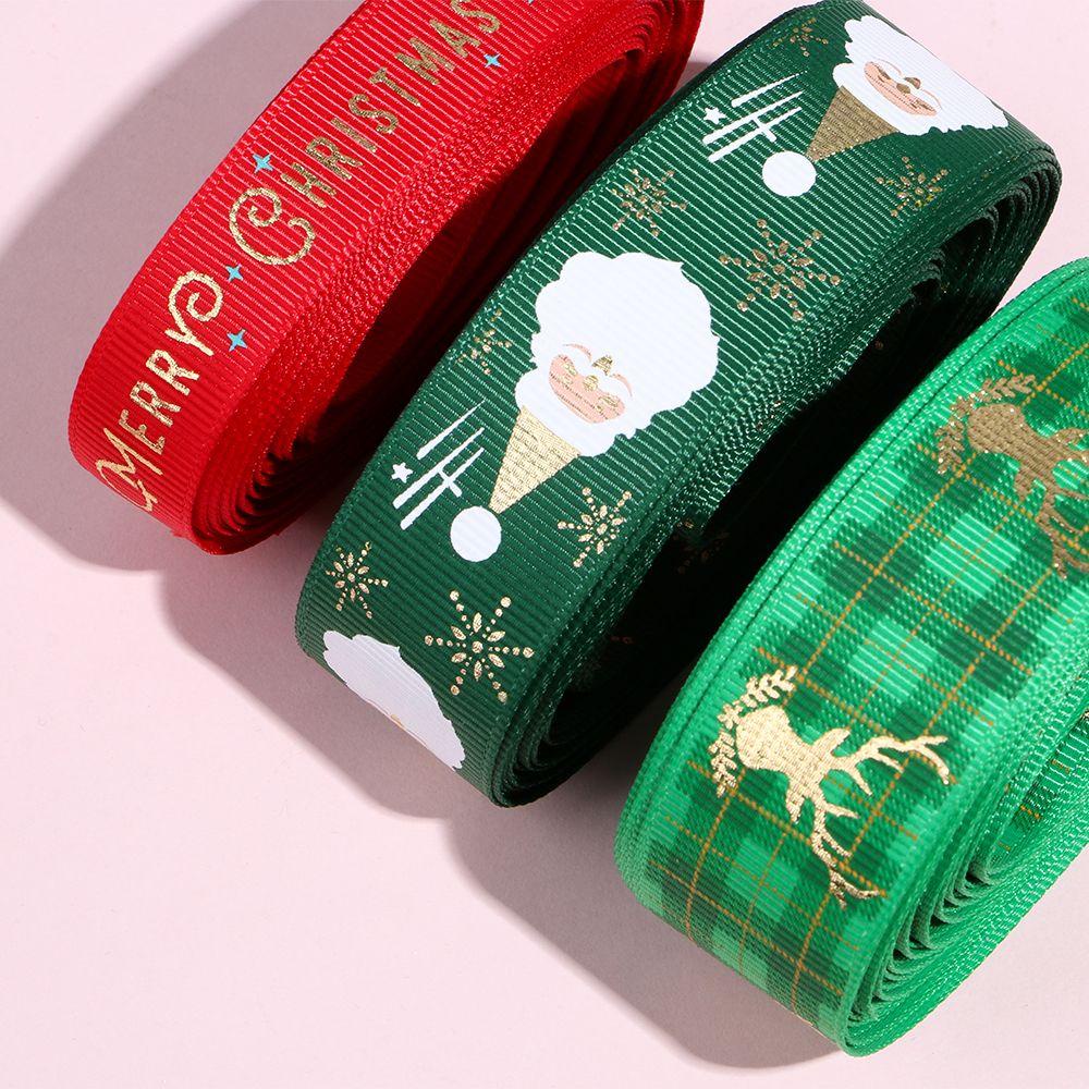 Image of SUYO 5 Yardas/Rollo Cintas Fiesta Santa Claus Paquete Material Feliz Navidad Envoltura Suministros #3