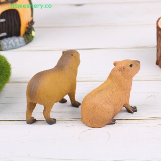 Image of tttwesnery Simulación MIni Lindos Animales Salvajes Modelo Figurines Capybara Colección Juguete Regalo Nuevo