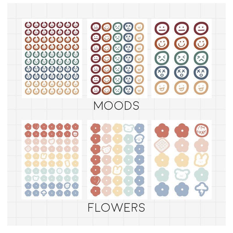 Image of Pegatinas Deco coloridas Blop Diary/imágenes de pegatinas lindas motivos Emoji únicos #2