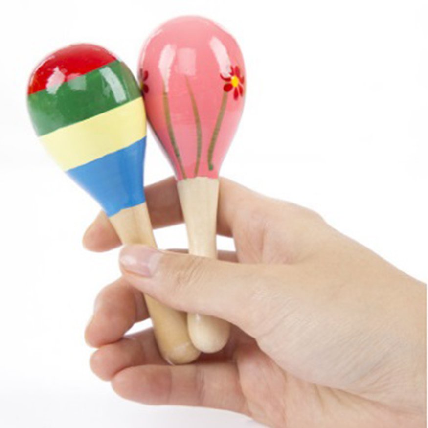 Juguete De Madera Para Niños Maracas Rumba Shakers Fiesta Musical Sonajas #6
