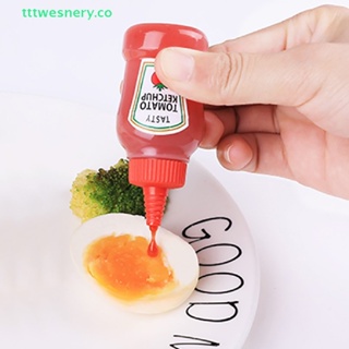Image of tttwesnery Mini Tomate Salsa Barco Ensalada Aderezo Botella De Aceite Ketchup Miel Mostaza Nuevo