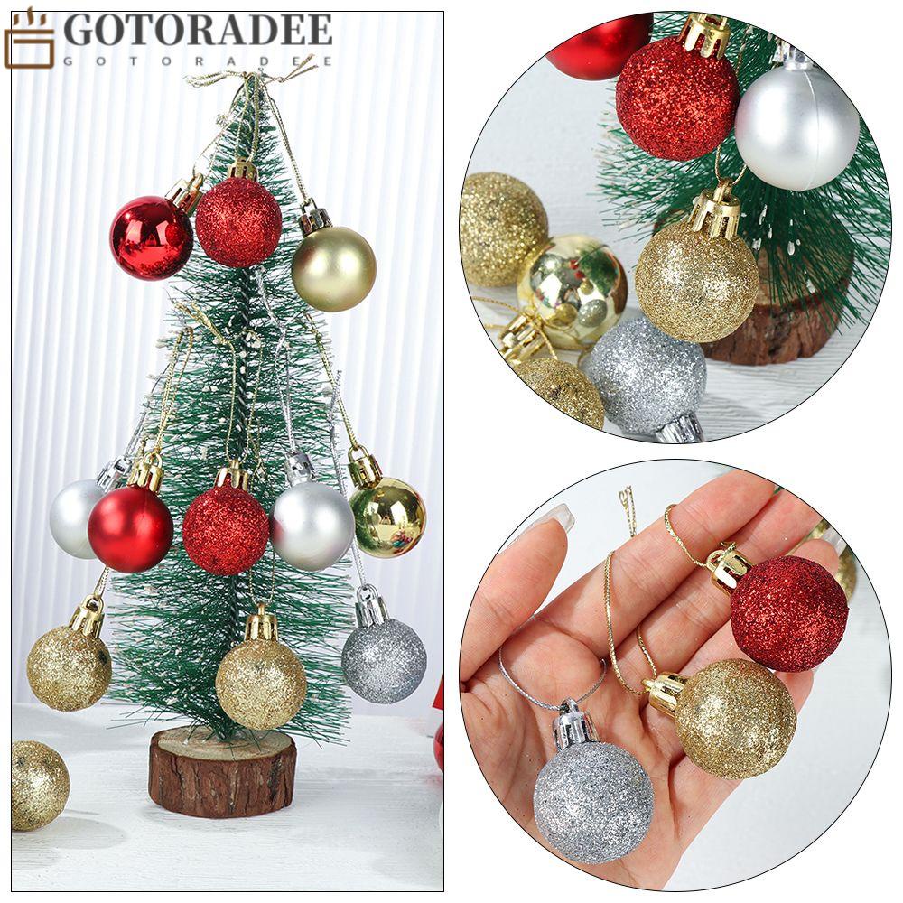 R SODIAL 24 piezas XMAS bolas brillas elegantes de adorno de decoracion de arbol chucherias de Navidad de color plata Bola de adorno 
