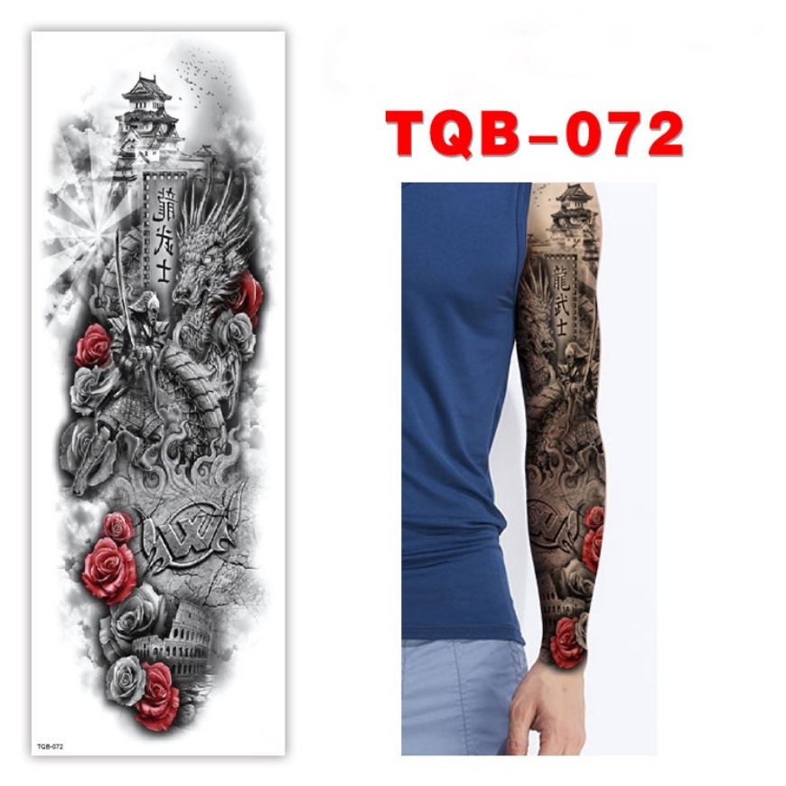 Image of Brazo De Manga Completa Tatuaje Temporal , Guerrero , Foenix , Hombre , Mujer , Variedad De Arte Corporal #7