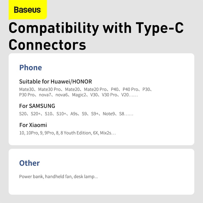 Baseus Cable De Carga Rápida USB Tipo C 5A Para Huawei Datos Cargador Xiaomi 10 Pro 9