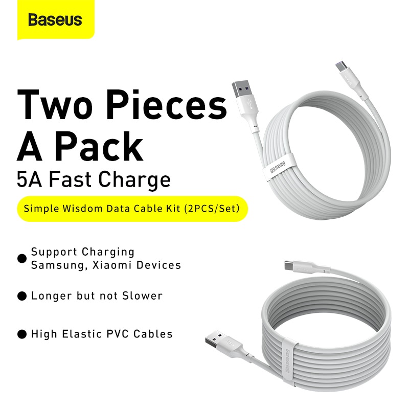 Baseus Cable De Carga Rápida USB Tipo C 5A Para Huawei Datos Cargador Xiaomi 10 Pro 9