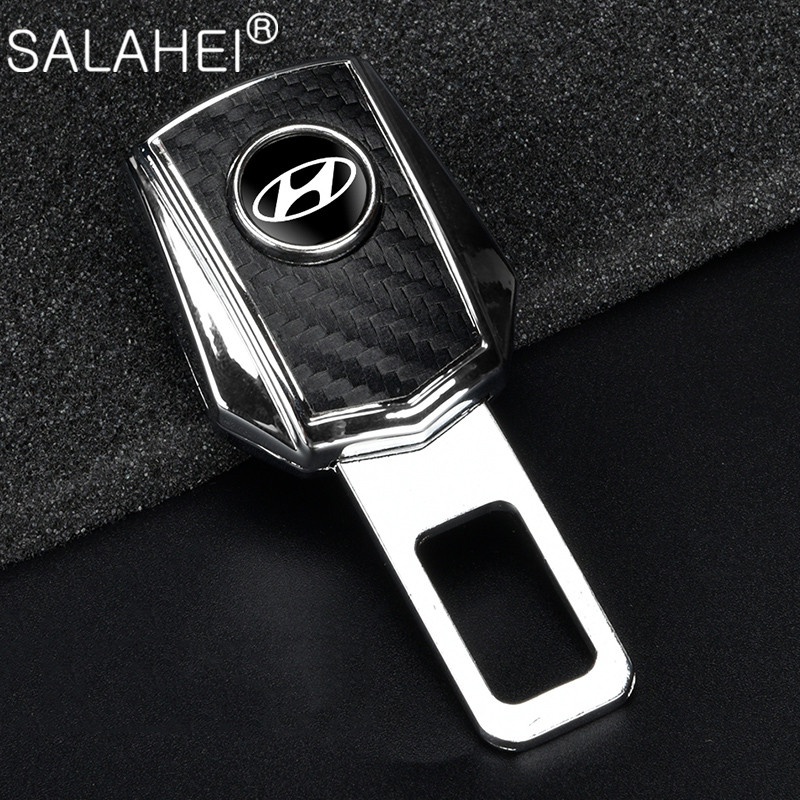 Hebilla Extensor De Cinturón De Seguridad De Coche De Fibra De Carbono Para Hyundai Santa Fe Sonata Solaris Azera Creta I30 Ix25 IX35 Accesorios De Tucson #1