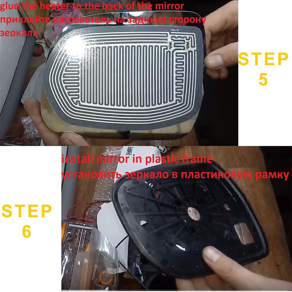 Espejo Retrovisor De Vidrio Para Vehículo Calefacción DC Accesorios De Hielo Lateral Removedor Almohadilla De Coche Lluvia 12V #10