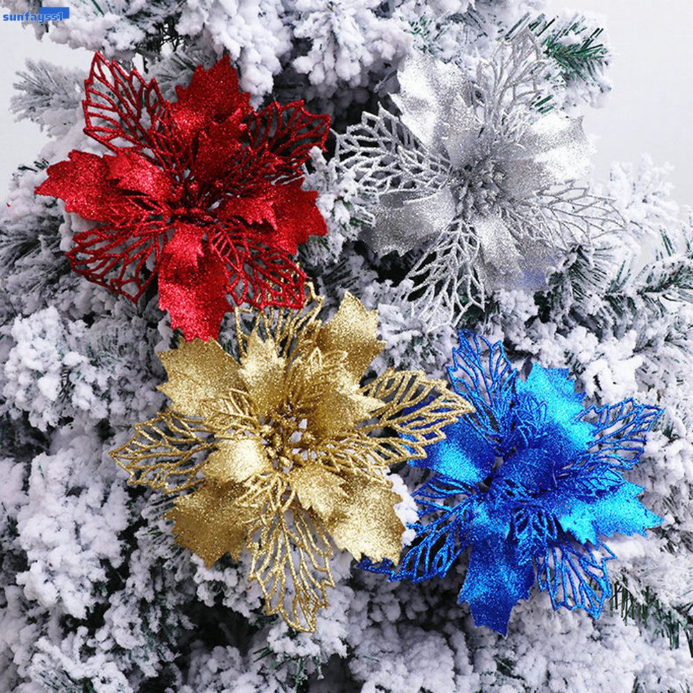 1pc flores artificiales Navidad flores falsas brillantina feliz árbol de  Navidad adornos de Navidad para el hogar Año Nuevo SUNFAYSS1 | Shopee  Colombia