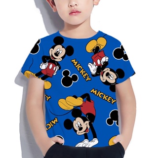 Disney Kids Camiseta Mickey Mouse Dibujos Animados Niñas Manga Corta Niños Streetwear O-Cuello Jersey Niño Tee Tops #3