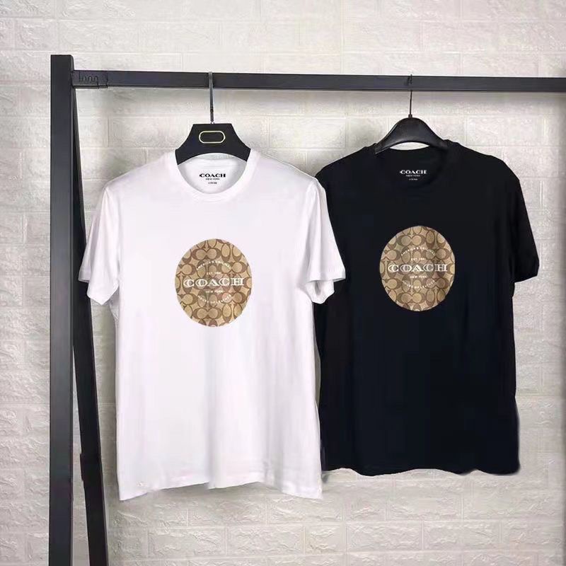 Camiseta COACH NEW Negro/Blanco Hombres Mujer 100 % Algodón M-2XL | Shopee Colombia