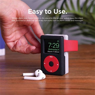 Image of thu nhỏ Soporte Para Apple Watch 7 6 5 4 iWatch 3 2 1 Accesorios De Silicona Escritorio Retro Reloj De La Estación Negro Blanco #2