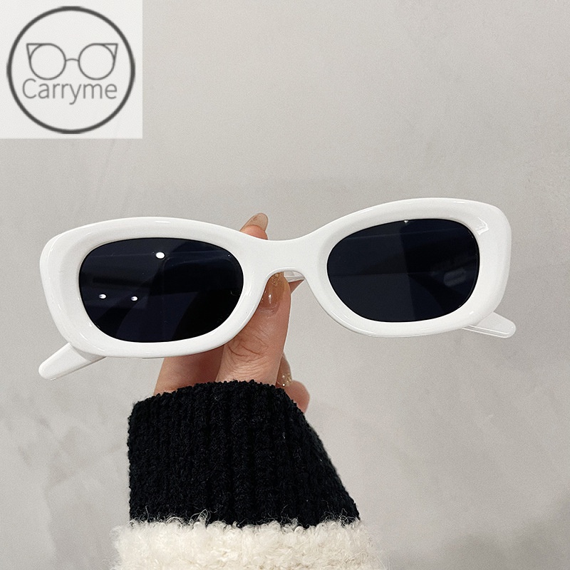 Gafas De Sol Ovaladas Blancas Para Mujer Estilo Protección UV | Shopee Colombia