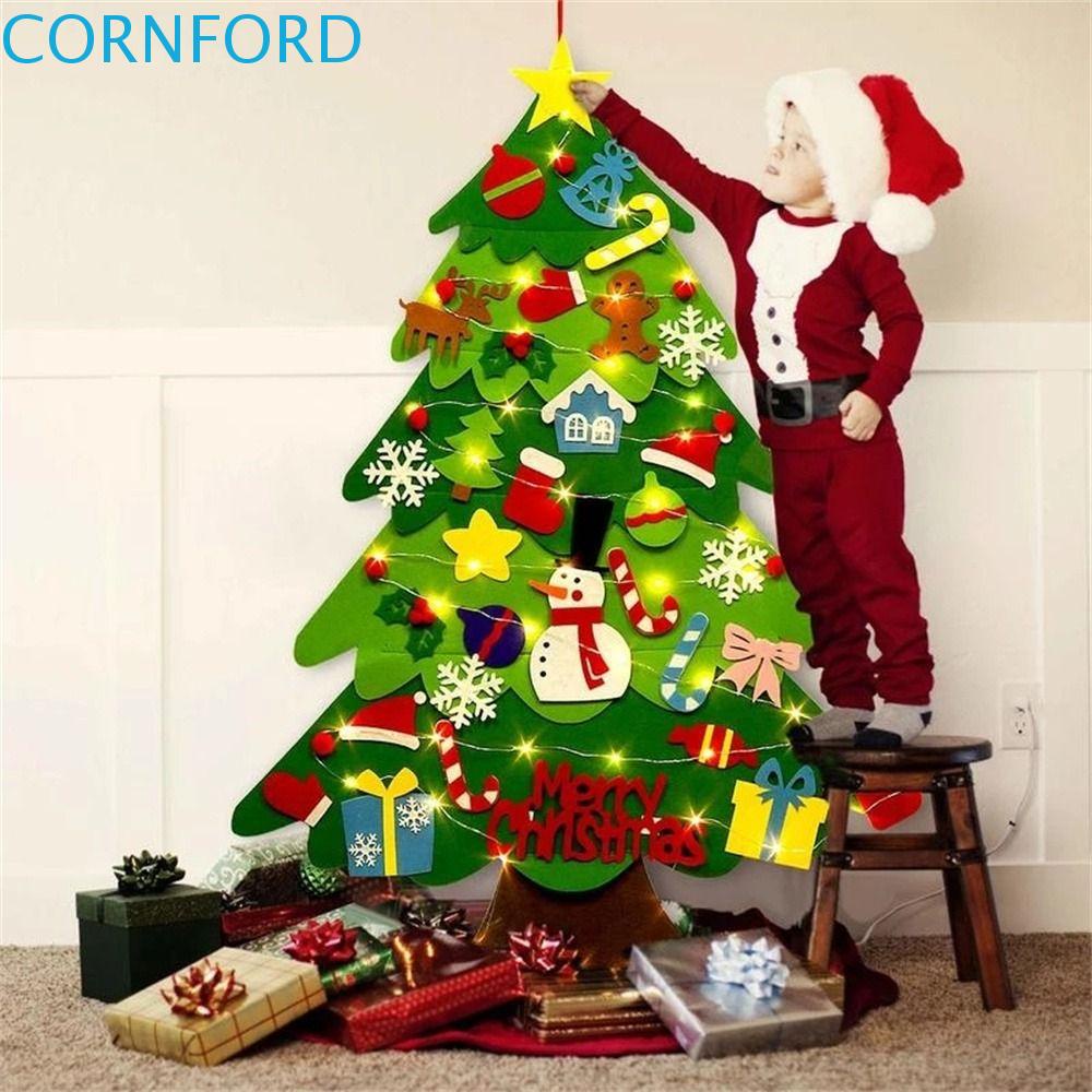 CORNFORD Fieltro Árbol De Navidad Color Brillante Alta Calidad DIY Juguetes  Decoraciones Para El Hogar Navideñas Feliz Decoración | Shopee Colombia