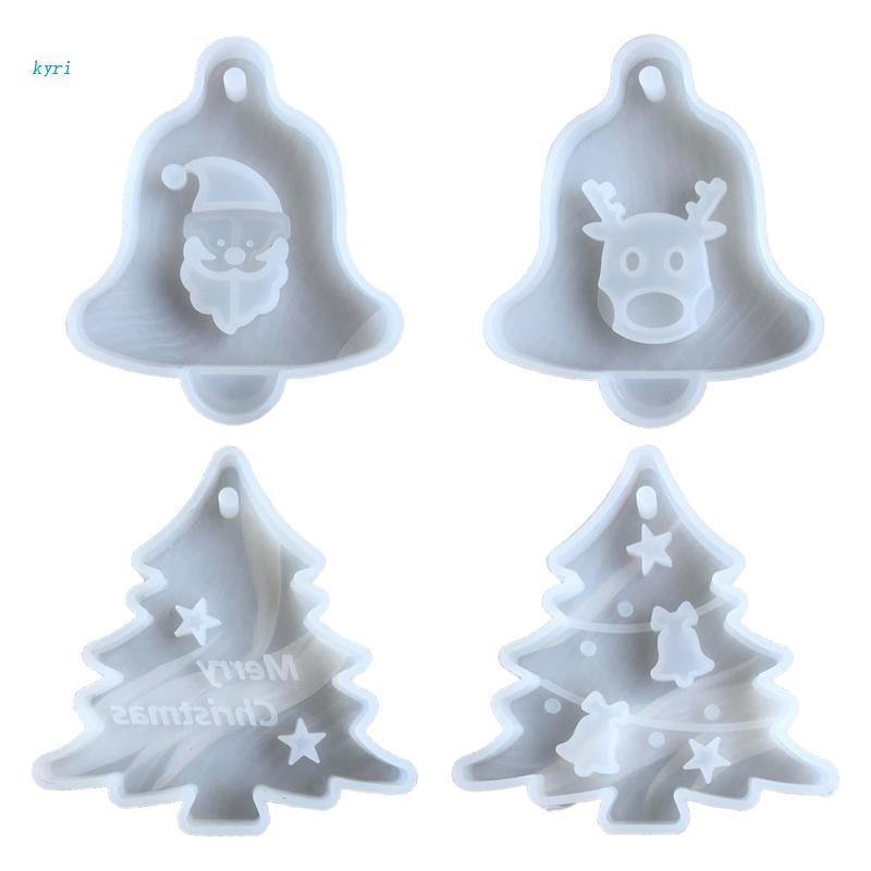 kyri DIY Art Craft Aroma Cera Yeso Arcilla Molde De Árbol De Navidad Campana Alce