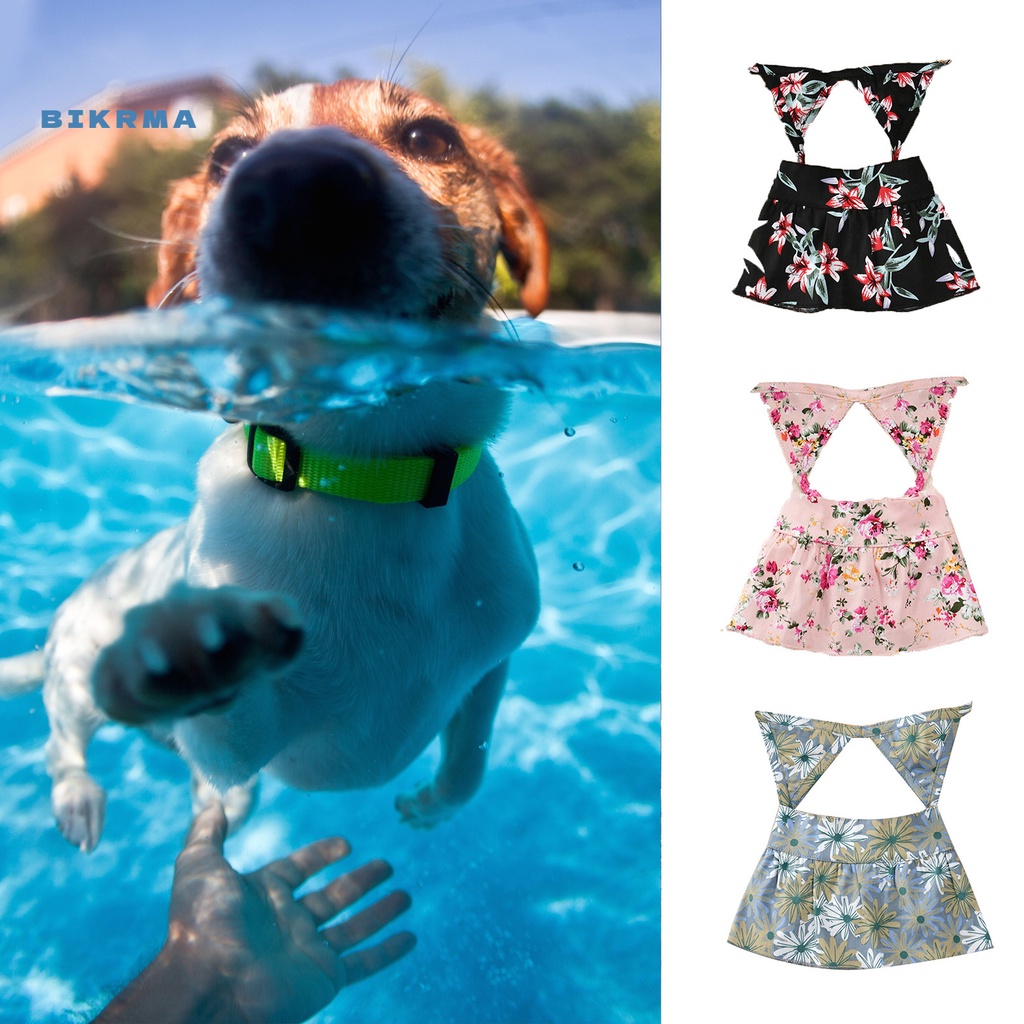 Bikr Pet Traje De Baño Sling Estampado Floral Perros Sin Mangas Bikini  Playa Vestir Para Piscina | Shopee Colombia
