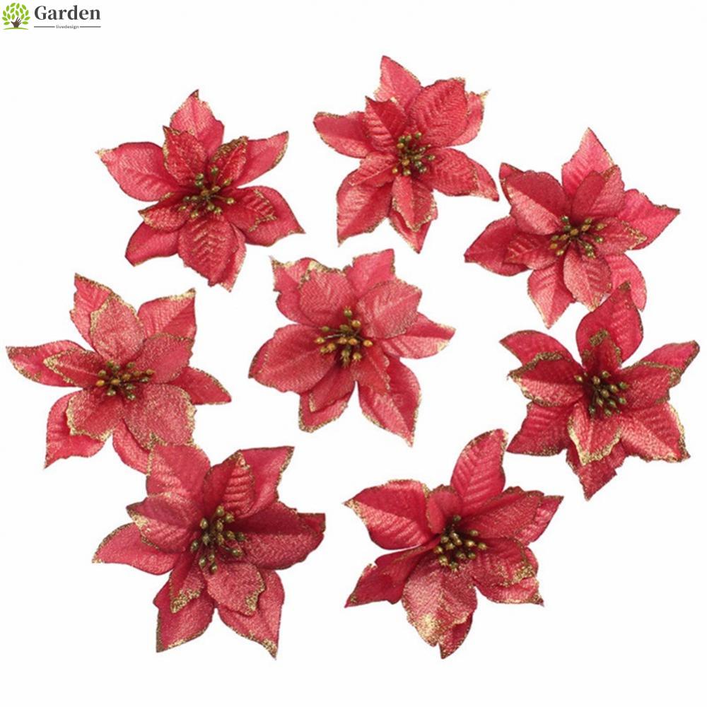 Flor De Navidad Artificial Decoración Tela | Shopee Colombia