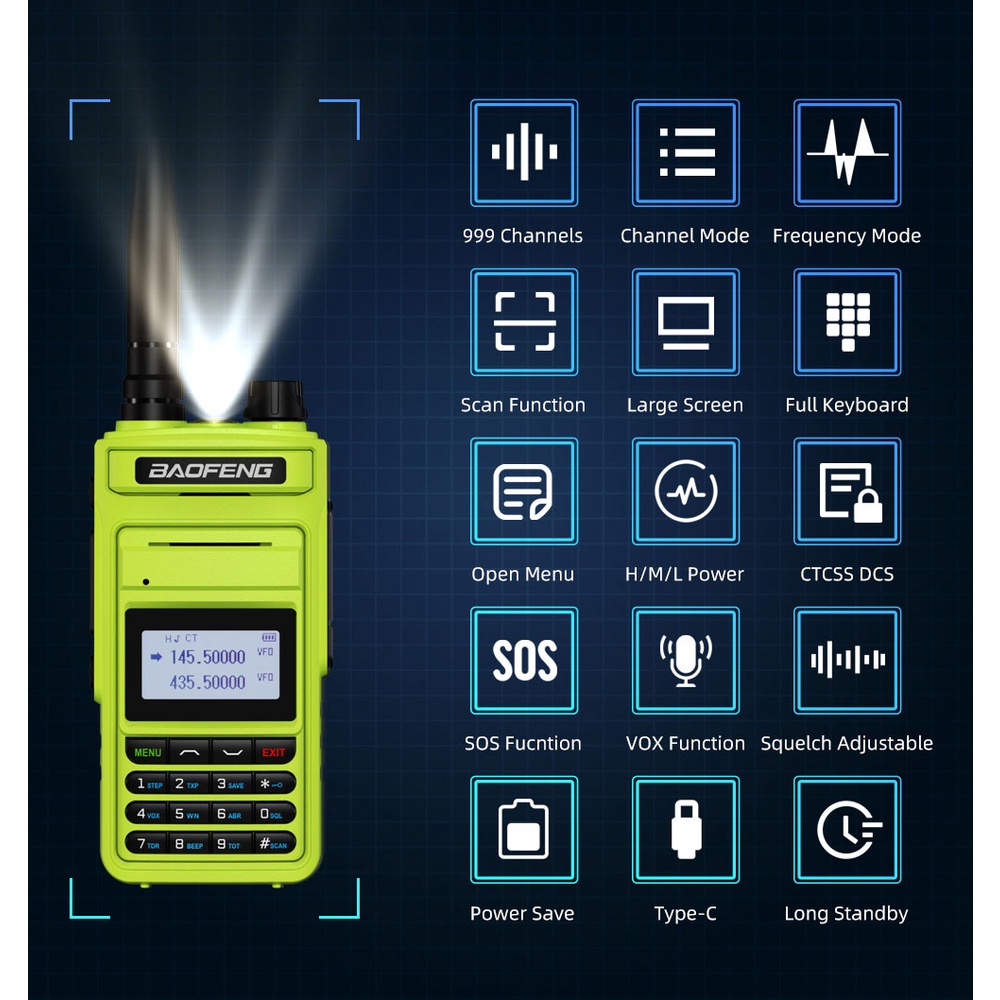 Baofeng P15UV Walkie Talkie Dual Band/Display/Watch Radios Ham Pofung P15UV Nuevo Procesador Incorporado Interfaz Tipo C