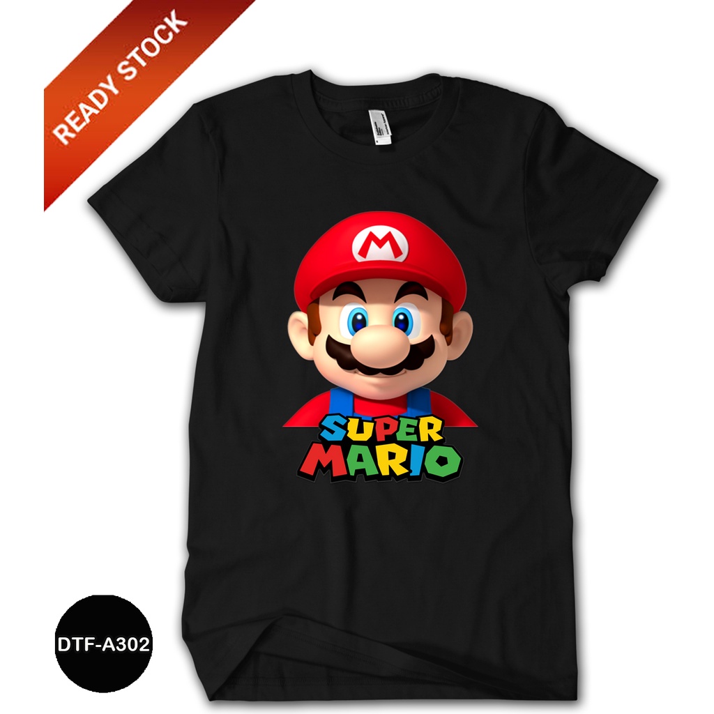Camiseta Mario Bros ropa infantil Combet algodón 24s DTF-A302 | Shopee Colombia