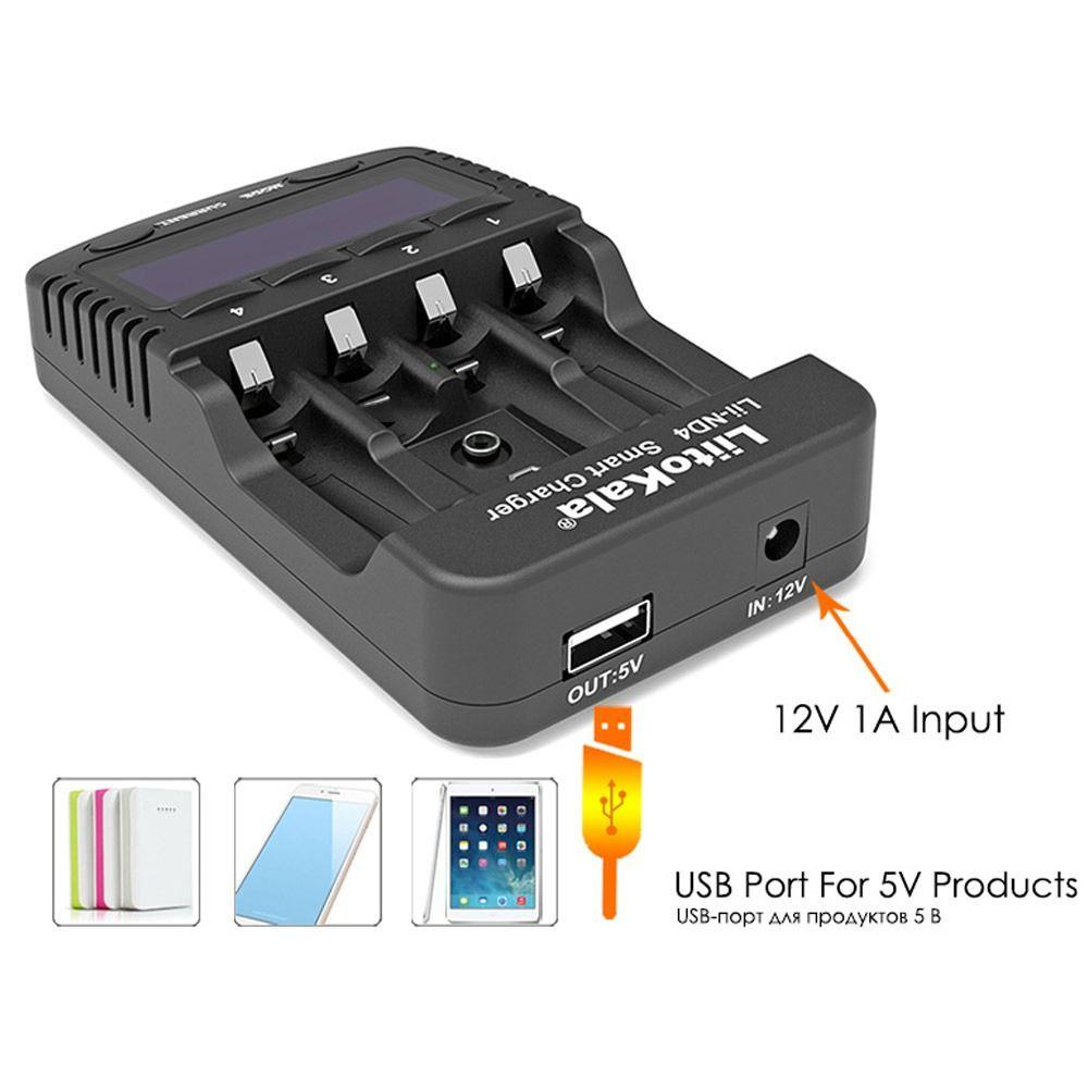 Cargador De Batería HECCEH1 Carga Rápida AA/AAA 1.2V/1.5V Baterías Recargables