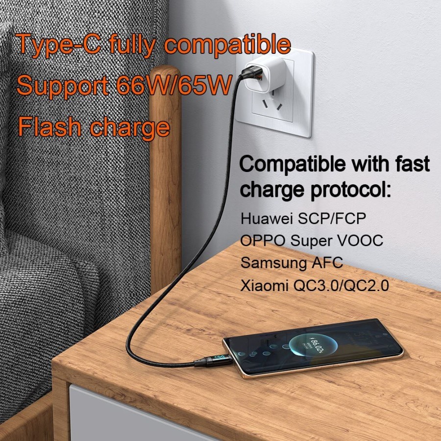 Mcdodo CA1080 Cable Digital tipo C Turbo Vooc Super Charge 6A Oppo Realme Samsung Huawei