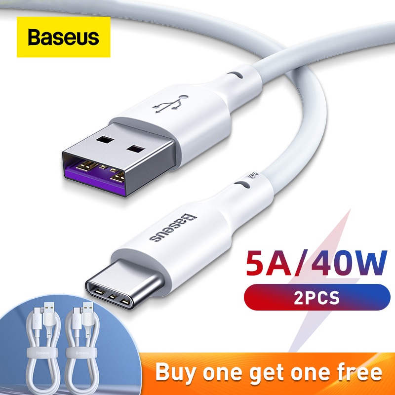 Baseus Cable De Carga Rápida USB Tipo C 5A Para Huawei Datos Cargador Xiaomi 10 Pro 9