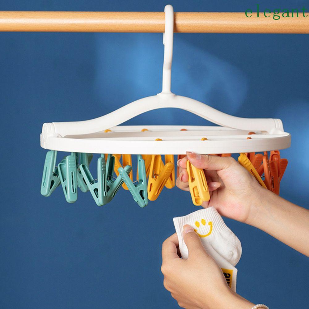 Elegante Tendedero De 24 Ganchos Antideslizantes Para Calcetines , Sombrero Hogar Plegable De Espesor De Ropa Interior Rack #1