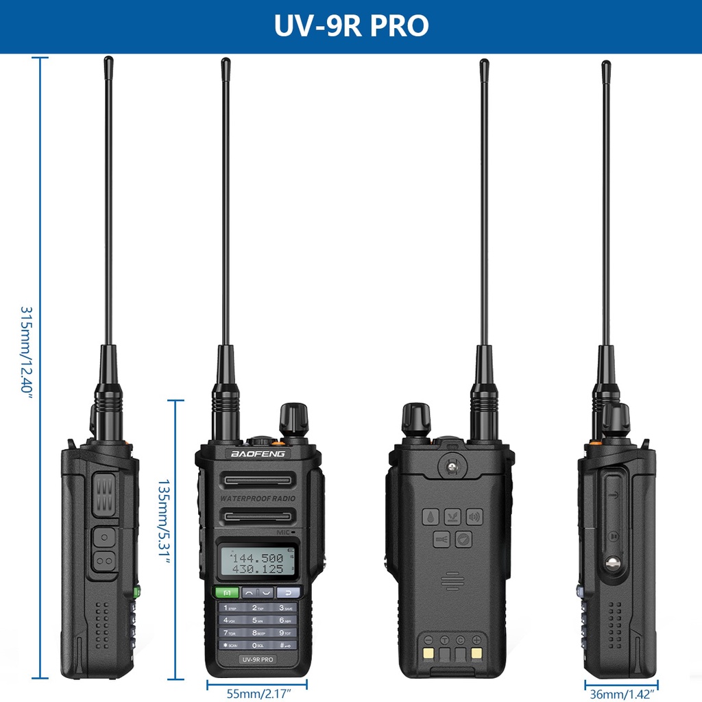 Image of Baofeng UV-9R Pro Impermeable IP68 Walkie Talkie High Power CB Ham UHF VHF Largo Alcance Plus Radio Bidireccional #6