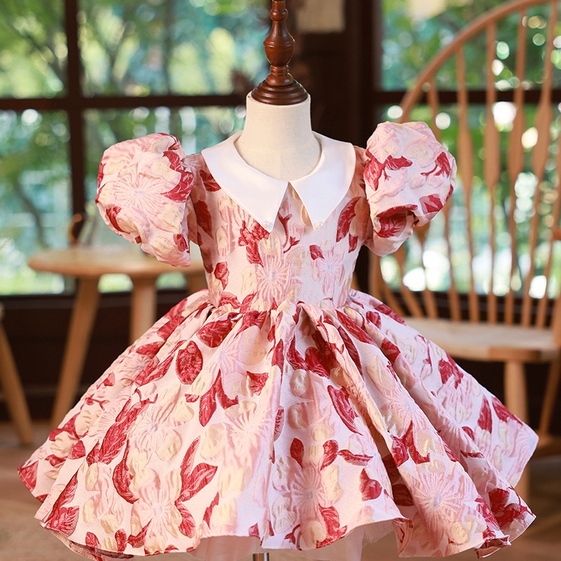Vestido Vintage Para Niña , Vestidos De Fiesta De Bautismo De Cumpleaños Para  Niños , Elegantes Florales Rojos Boutique Para Niñas | Shopee Colombia