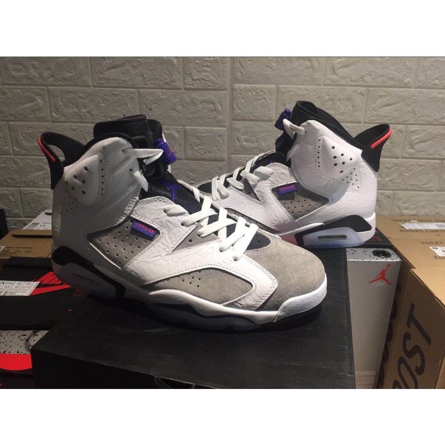Air Jordan 6 Retro Blanco Gris AJ6 Zapatos De Baloncesto C13125-100 #8