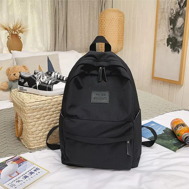 Mochilas para hombres y mochilas negras lisas de gran capacidad | Shopee