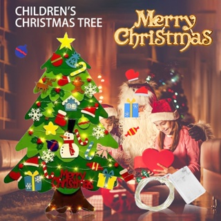 Árbol De Navidad De Fieltro Para Niños , Hecho A Mano Santa Claus Feliz Decoración De Pared Colgante Para Puerta #3