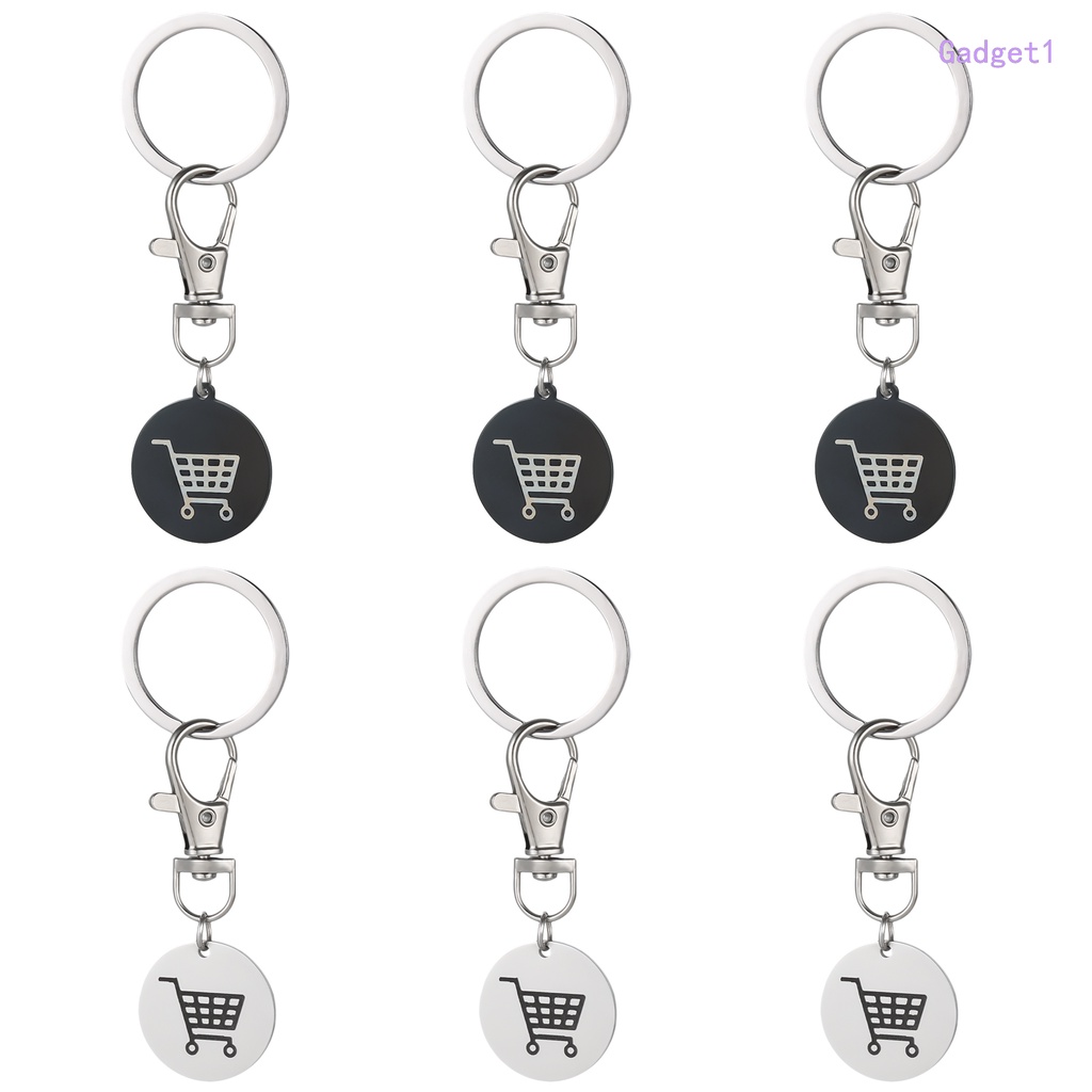3PCS Token De Compras Llavero Extraíble Carro Con Gancho De Presión Para #6
