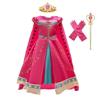 Navidad Halloween Fiesta Niñas Fancy Aladdin Vestido Jazmín Princesa  Cosplay Disfraz Niños Verano Rojo Árabe Tradicional Cl | Shopee Colombia
