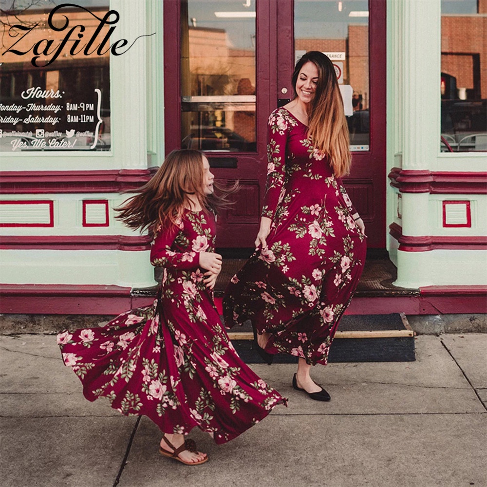 Zafille Vino Invierno Mamá E Hija Vestido Floral Largo De Fiesta Y Yo Ropa  Familia Aspecto Madre | Shopee Colombia