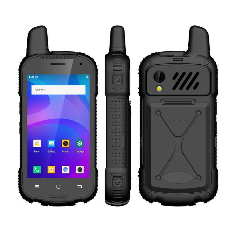 UNIWA F100 4 Pulgadas IP54 Impermeable SOS Botón Android PoC Radio Zello PTT Dual SIM 4G Walkie Talkie NFC 3800mAh Teléfono