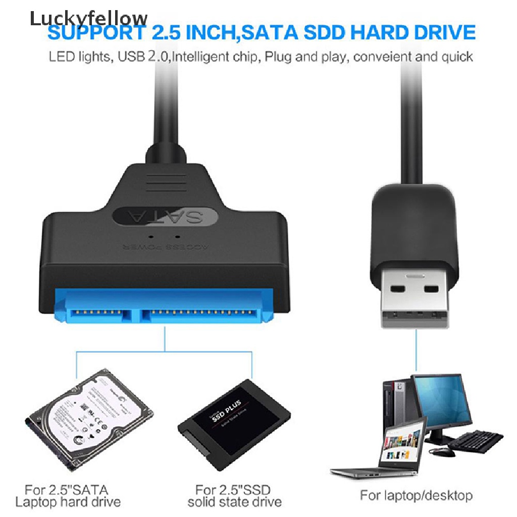 Image of [Luckyfellow] 7 + 15 22 Pines SATA 3 Cable 2.5 HDD/SSD USB Adaptador De Transmisión De Alta Velocidad Convertidor De Disco Duro Externo [Preferido] #4