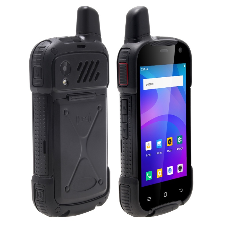 UNIWA F100 4 Pulgadas IP54 Impermeable SOS Botón Android PoC Radio Zello PTT Dual SIM 4G Walkie Talkie NFC 3800mAh Teléfono