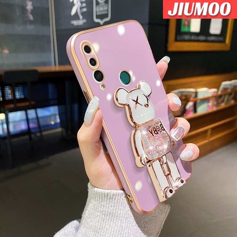 Para Huawei Y9 Prime 2019 P Smart Z Caso Moda Nuevo Diseño Marea Cool Bear Soporte De Lujo Chapado Carcasa Completa Lente Cubierta Cámara A Prueba De Golpes Fundas #8