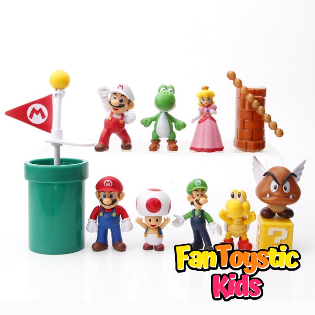 Super Mario Bros figura y amigos Topper Cake Display juguetes Souvenirs |  Shopee Colombia